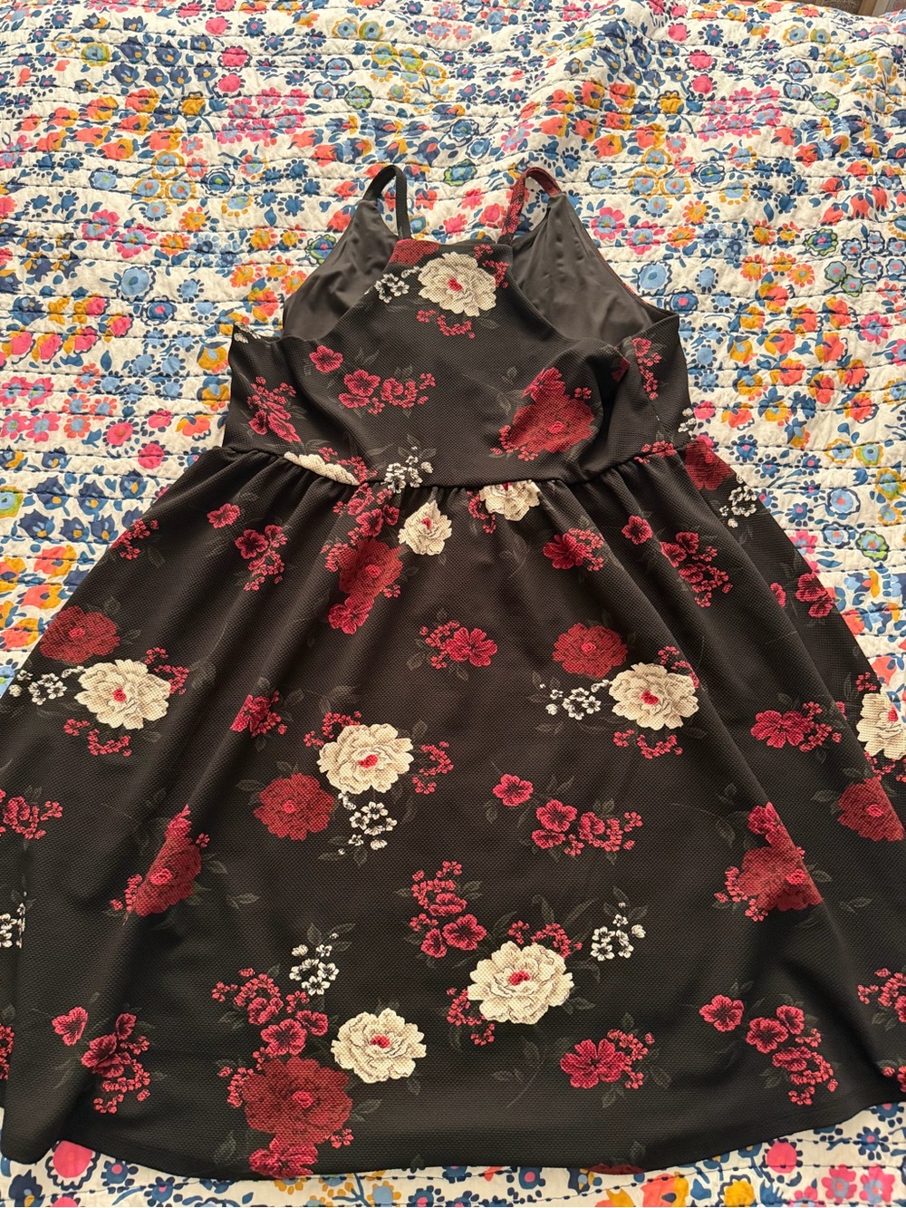 TORRID Black Halter Dress with Red & Cream Floral Print - SIZE 3 at torrid - Picture 5 of 10